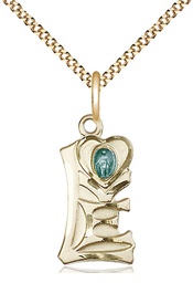 [5901GF/18G] 14kt Gold Filled Miraculous Pendant on a 18 inch Gold Plate Light Curb chain