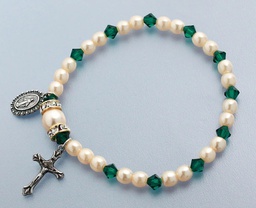 [45280/EM] Rosary Bracelet Stretch Emerald