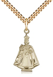 [5909GF/24G] 14kt Gold Filled Infant Figure Pendant on a 24 inch Gold Plate Heavy Curb chain