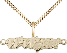 [5916GF/18G] 14kt Gold Filled WWJD Pendant on a 18 inch Gold Plate Light Curb chain