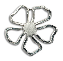 [5109SS] Sterling Silver Five Petal Flower Medal