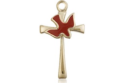 [5229RGF] 14kt Gold Filled Cross / Holy Spirit Medal