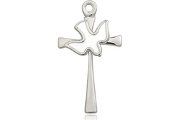 [5229WSS] Sterling Silver Cross / Holy Spirit Medal