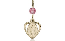 [5401ROGF] 14kt Gold Filled Miraculous Medal with a Rose bead