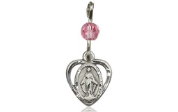 [5401ROSS] Sterling Silver Miraculous Medal with a Rose bead