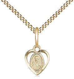 [5402GF/18G] 14kt Gold Filled Scapular Pendant on a 18 inch Gold Plate Light Curb chain