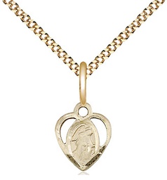 [5407GF/18G] 14kt Gold Filled Guardian Angel Pendant on a 18 inch Gold Plate Light Curb chain