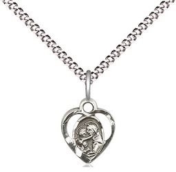 [5408SS/18S] Sterling Silver Saint Anthony of Padua Pendant on a 18 inch Light Rhodium Light Curb chain