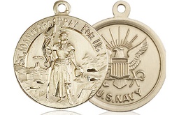 [0193KT6] 14kt Gold Saint Joan of Arc Navy Medal