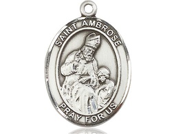 [7137SS] Sterling Silver Saint Ambrose Medal