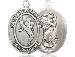 [7158SS] Sterling Silver Saint Christopher Martial Arts Medal