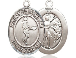 [7166SS] Sterling Silver Saint Sebastian Tennis Medal