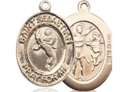 [7168GF] 14kt Gold Filled Saint Sebastian Martial Arts Medal
