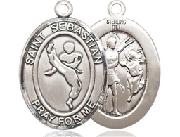 [7168SS] Sterling Silver Saint Sebastian Martial Arts Medal