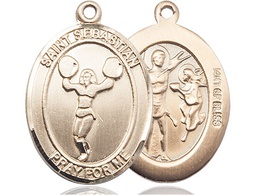 [7170GF] 14kt Gold Filled Saint Sebastian Cheerleading Medal