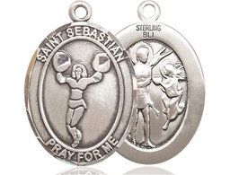 [7170SS] Sterling Silver Saint Sebastian Cheerleading Medal