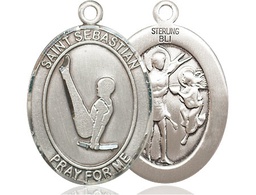 [7172SS] Sterling Silver Saint Sebastian Gymnastics Medal