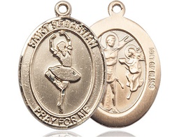 [7173GF] 14kt Gold Filled Saint Sebastian Dance Medal