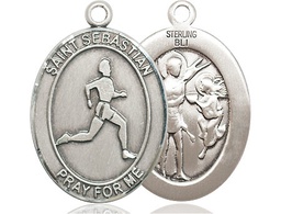 [7176SS] Sterling Silver Saint Sebastian Track and Field Medal