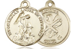 [0341KT5] 14kt Gold Guardain Angel National Guard Medal