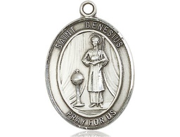 [7038SS] Sterling Silver Saint Genesius of Rome Medal