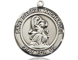 [7039RDSS] Sterling Silver Saint Gabriel the Archangel Medal