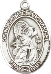 [7039SS] Sterling Silver Saint Gabriel the Archangel Medal