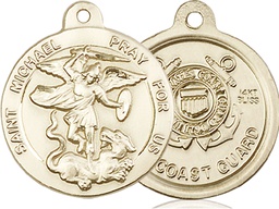 [0342KT3] 14kt Gold Saint Michael Coast Guard Medal