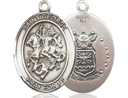 [7040SS1] Sterling Silver Saint George Air Force Medal