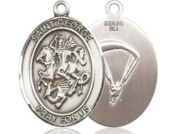 [7040SS7] Sterling Silver Saint George Paratrooper Medal