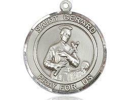 [7042RDSS] Sterling Silver Saint Gerard Medal