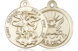[0342KT6] 14kt Gold Saint Michael Navy Medal