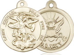 [0342KT6] 14kt Gold Saint Michael Navy Medal