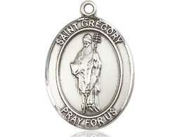 [7048SS] Sterling Silver Saint Gregory the Great Medal