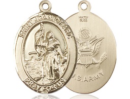 [7053GF2] 14kt Gold Filled Saint Joan of Arc Army Medal