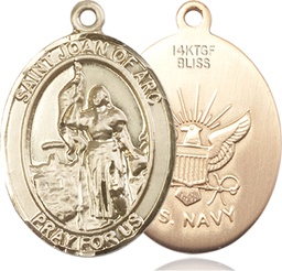 [7053GF6] 14kt Gold Filled Saint Joan of Arc Navy Medal