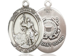 [7053SS3] Sterling Silver Saint Joan of Arc  Coast Guard Medal