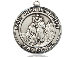 [7054RDSS] Sterling Silver Saint John the Baptist Medal