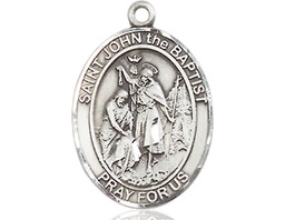 [7054SS] Sterling Silver Saint John the Baptist Medal