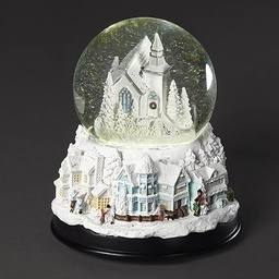 [RO-135319] 6.5&quot;H Musical Led Swirl Church - In Dome; 100Mm; Port/Cord - Christmas