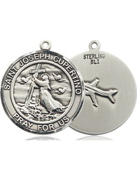 [7057RDSS] Sterling Silver Saint Joseph of Cupertino Medal