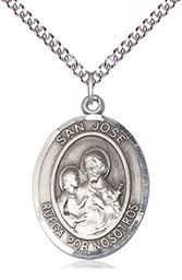 [7058SPSS/24SS] Sterling Silver San Jose Pendant on a 24 inch Sterling Silver Heavy Curb chain