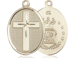 [0783KT1] 14kt Gold Cross Air Force Medal