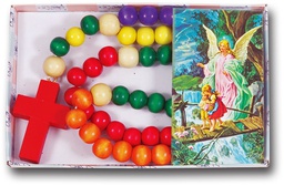 [HI-011K] Wooden Kiddie Rosary Boxed -P65