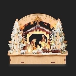 [RO-136778] 7"H Lighted  Nativity Scene - Batt N/Incl - Christmas