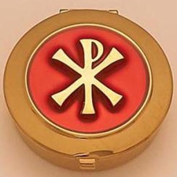 [2220G/R] Pyx With Chi-Rho Cross-Red