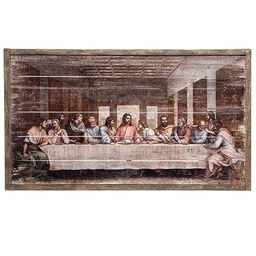 [RO-600220] 21"H The Last Supper Framed - Panel W/Leafing
