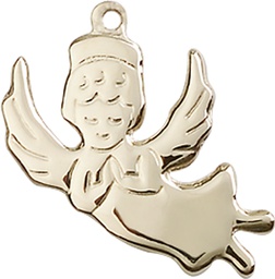 [2129KT] 14kt Gold Angel Medal